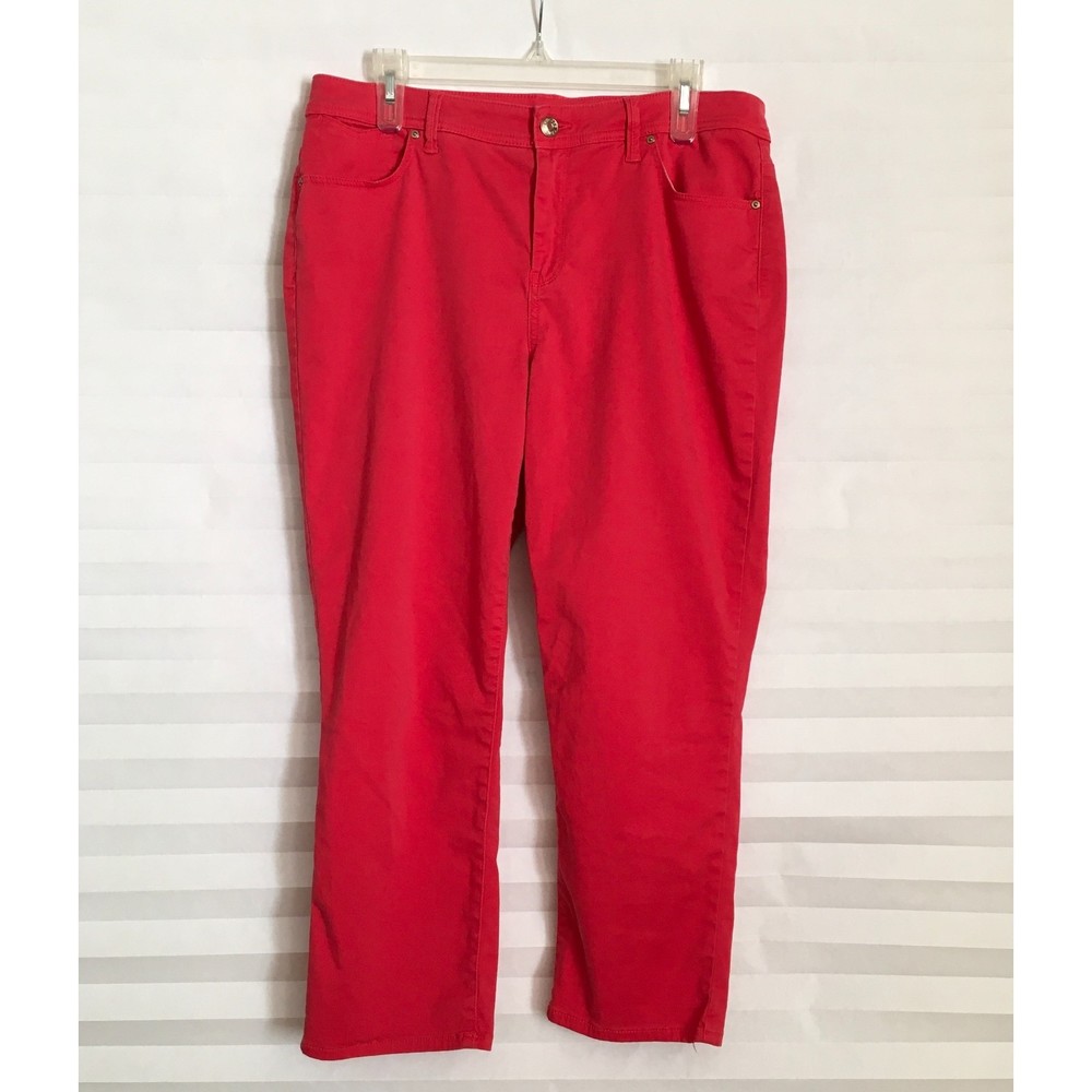 Chicos The Platinum Crop Womens Pants Size 1.5 Cotton Blend Pockets